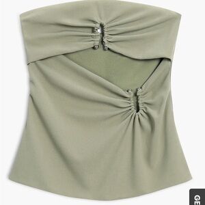 U-Ring Cutout Zippered Tube Top